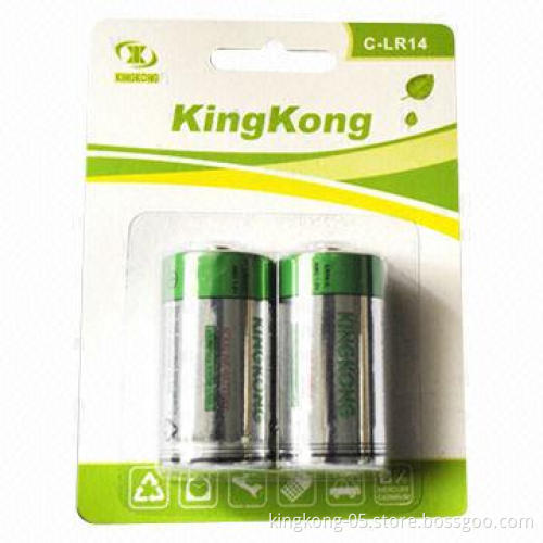Alkaline C-size Battery with 1.5V Voltage and 24.9 to 26.2mm Diameter